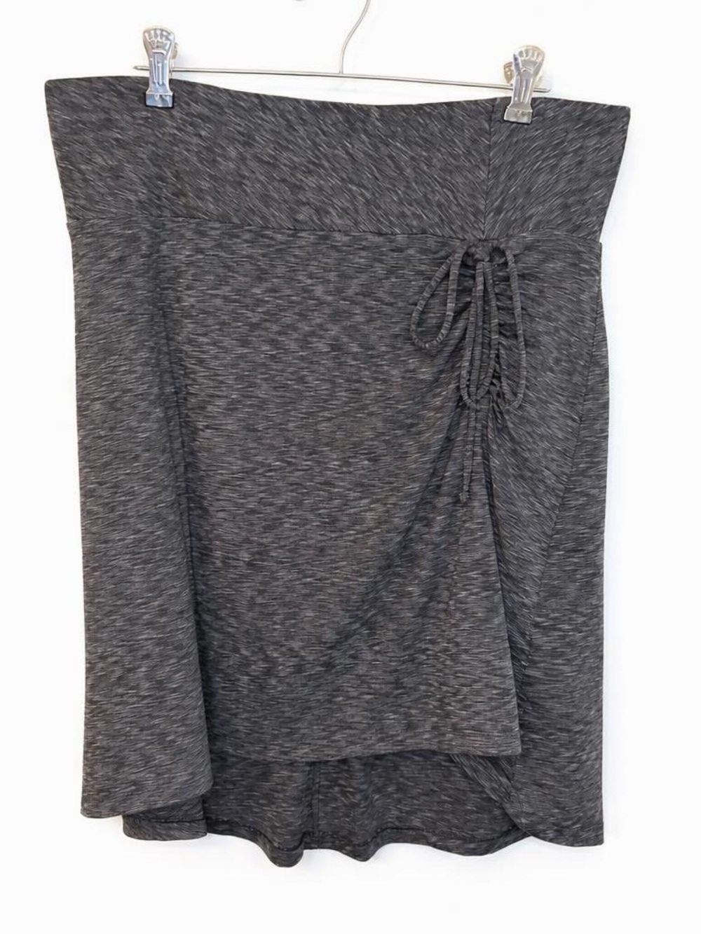The North Face Gray Marled Ruched Outdoor Hiking Athletic Skirt Size Large